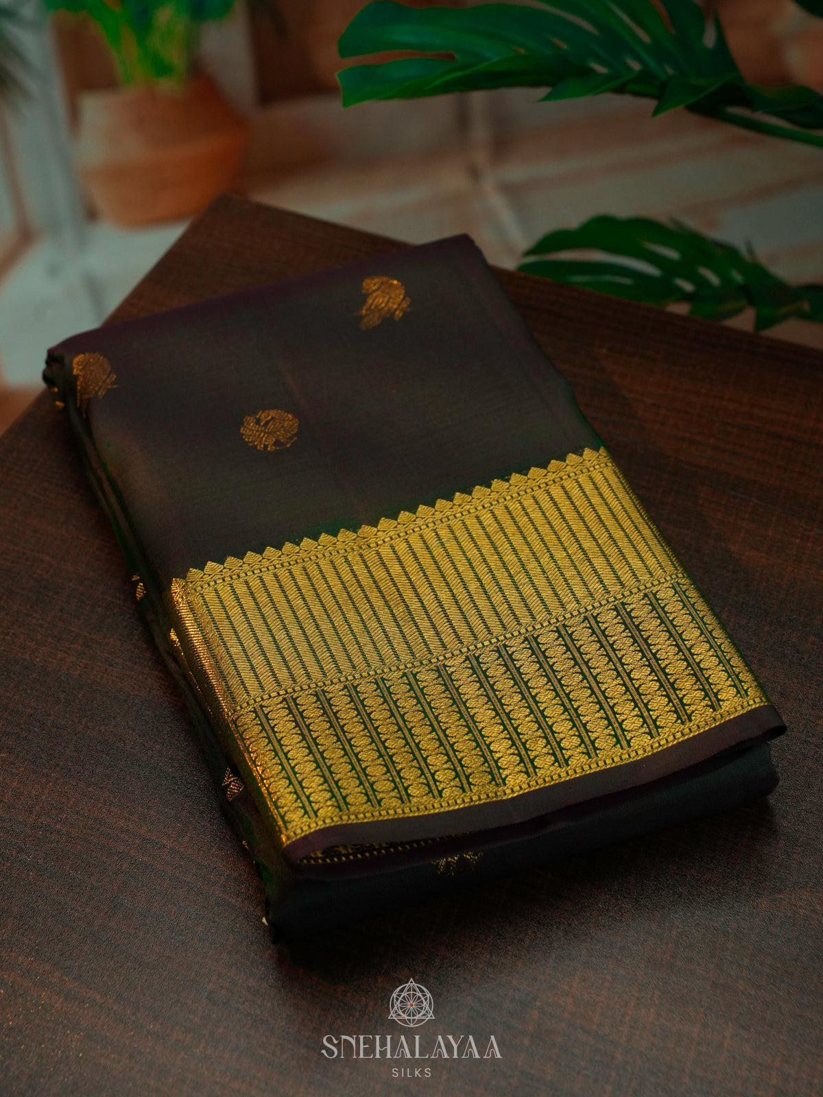 Forest Green Kanjivaram Silk Saree