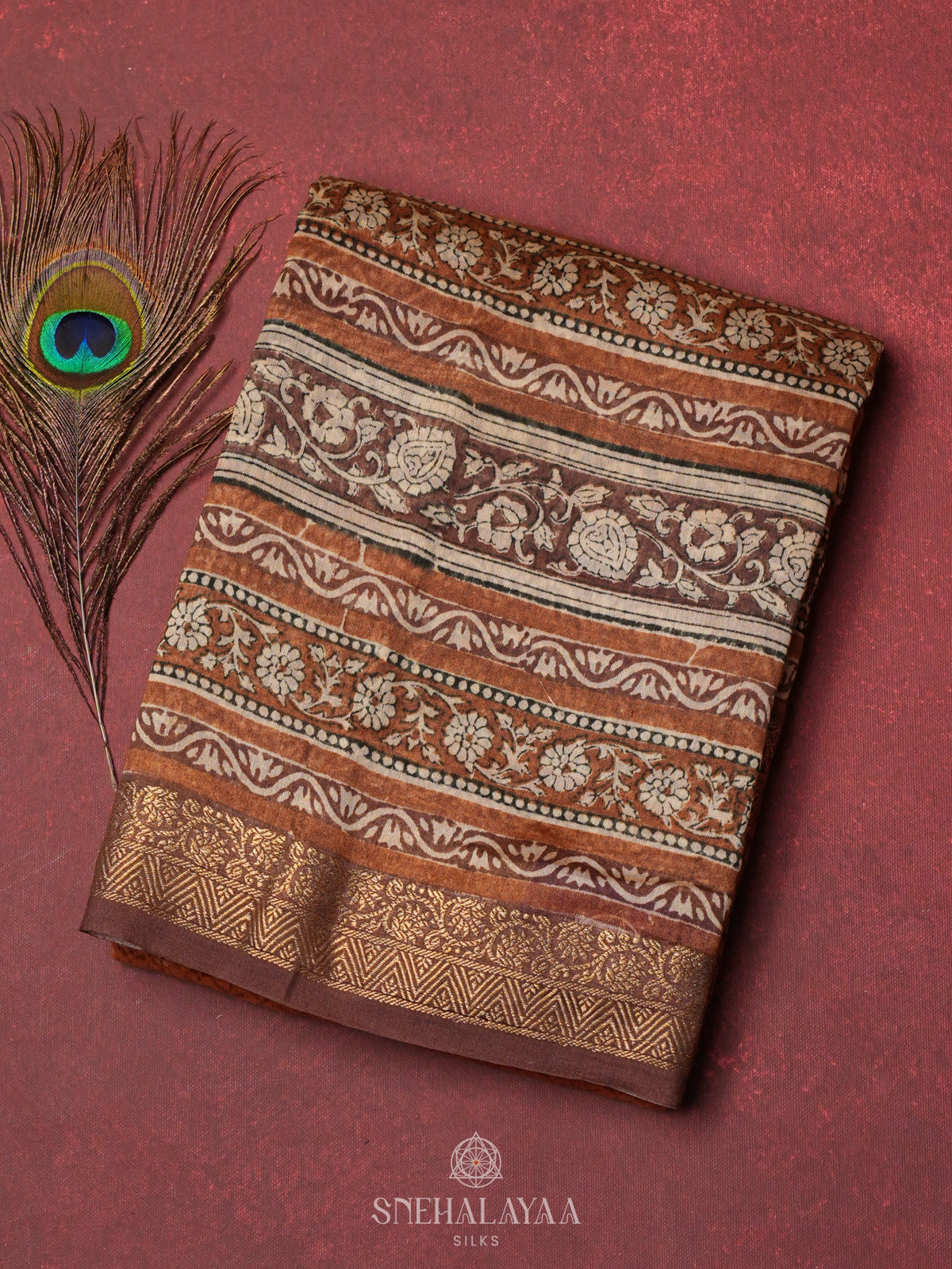 Orange Chanderi Saree