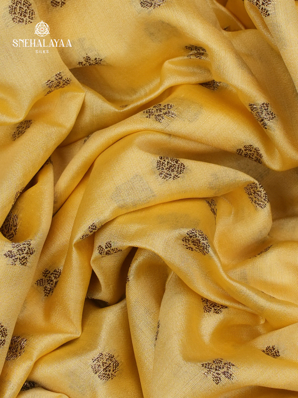 Lemon Yellow Chiniya Silk Saree