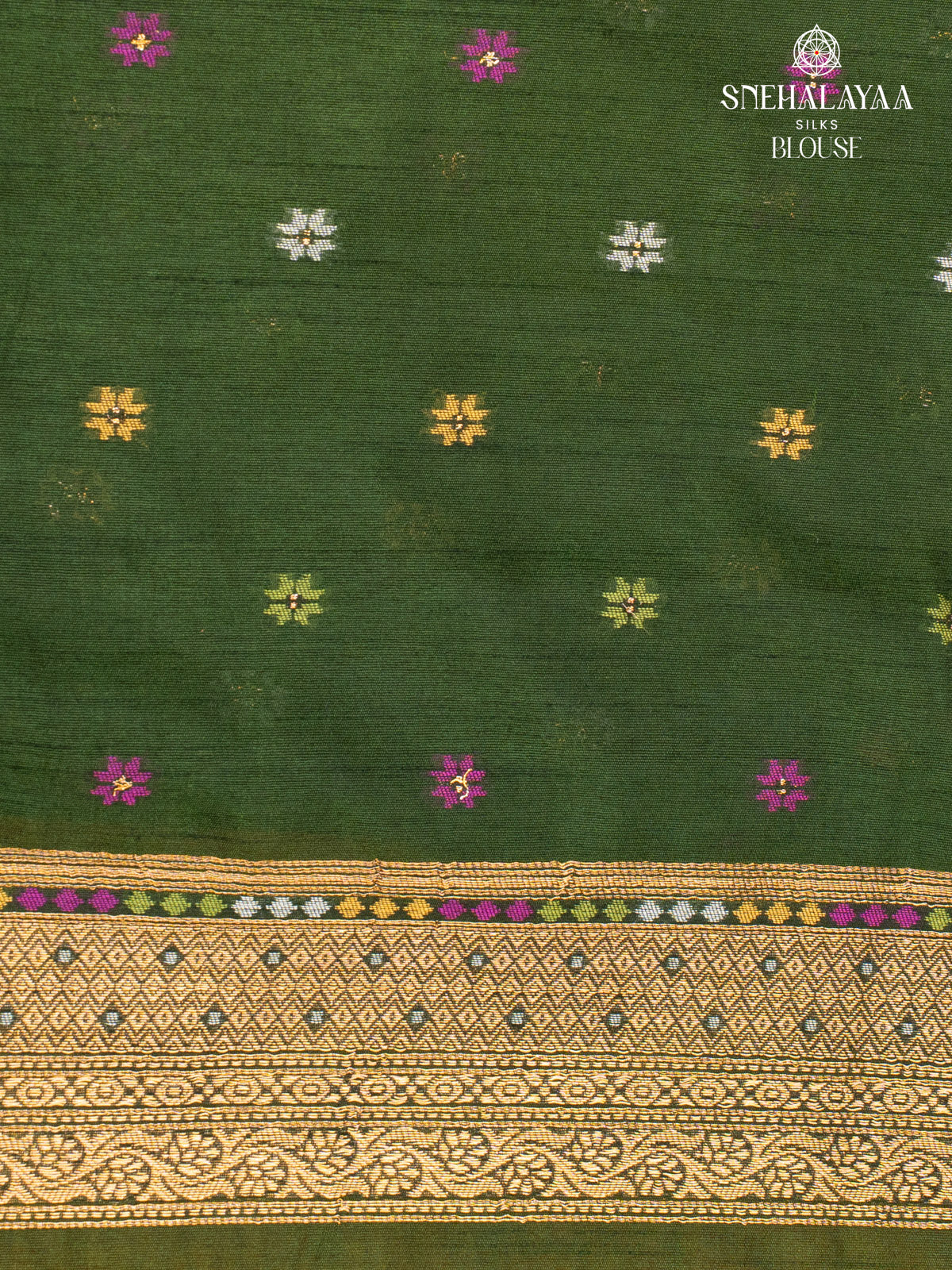 Mango Yellow Ikat Silk Saree