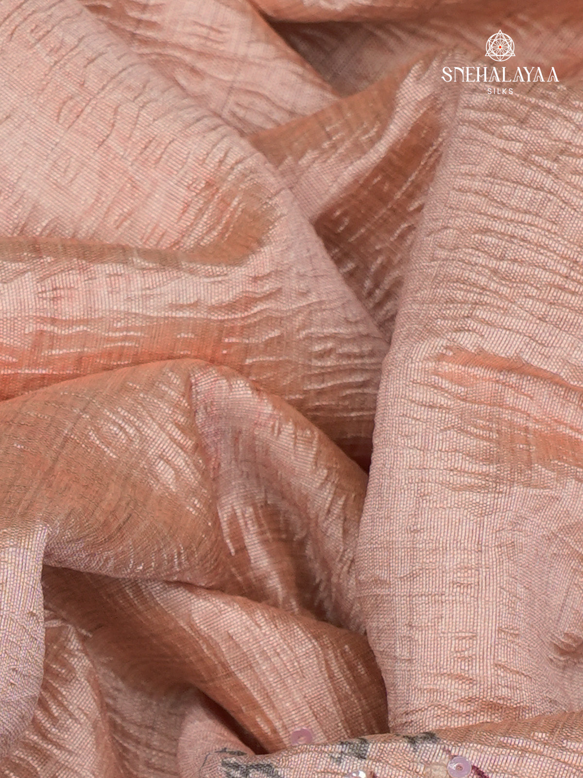 Peach Crush Embroidery Saree