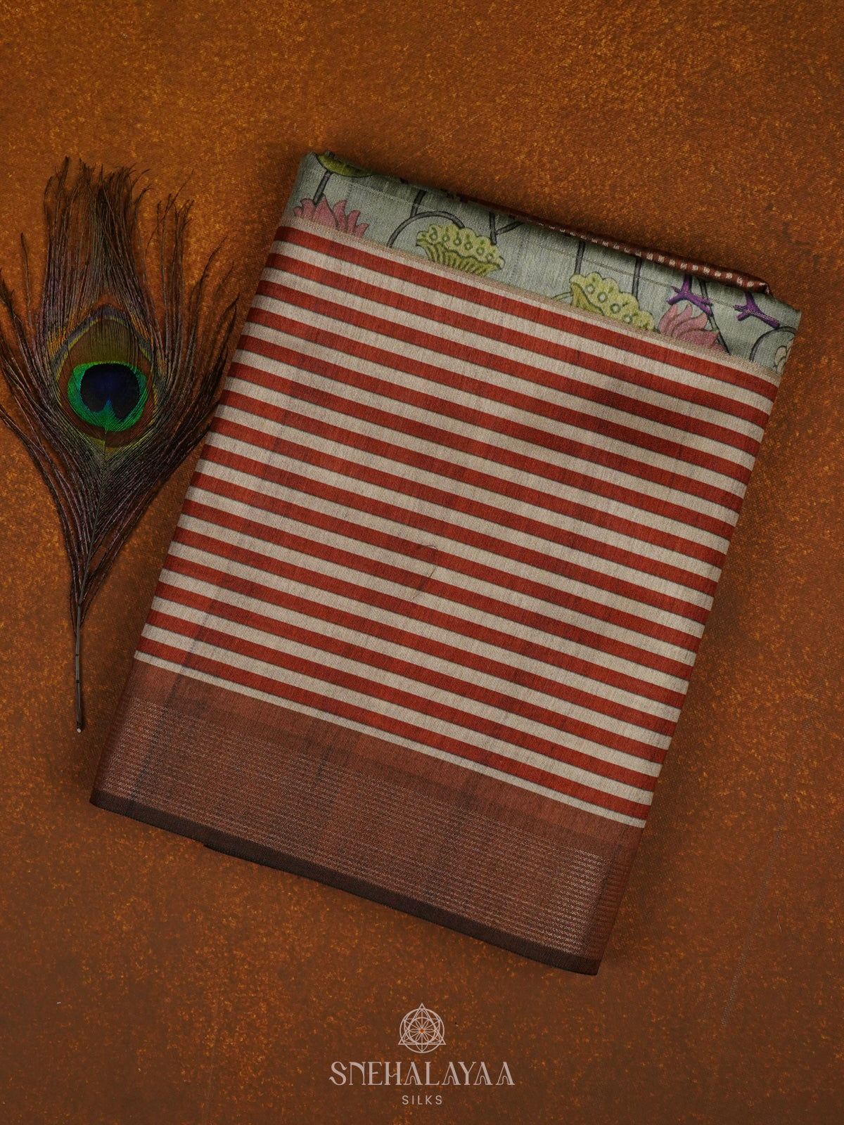 Beige Munga Tussar Saree