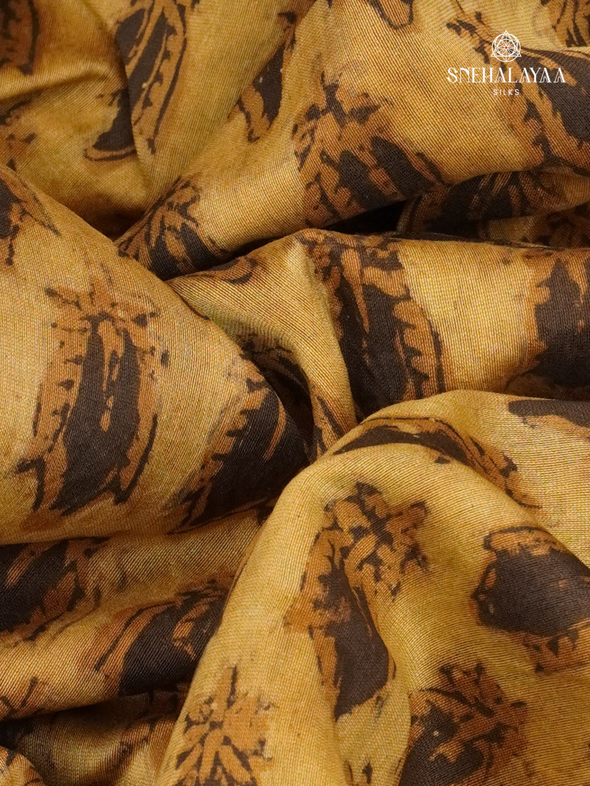 Mustard Yellow Chanderi Saree