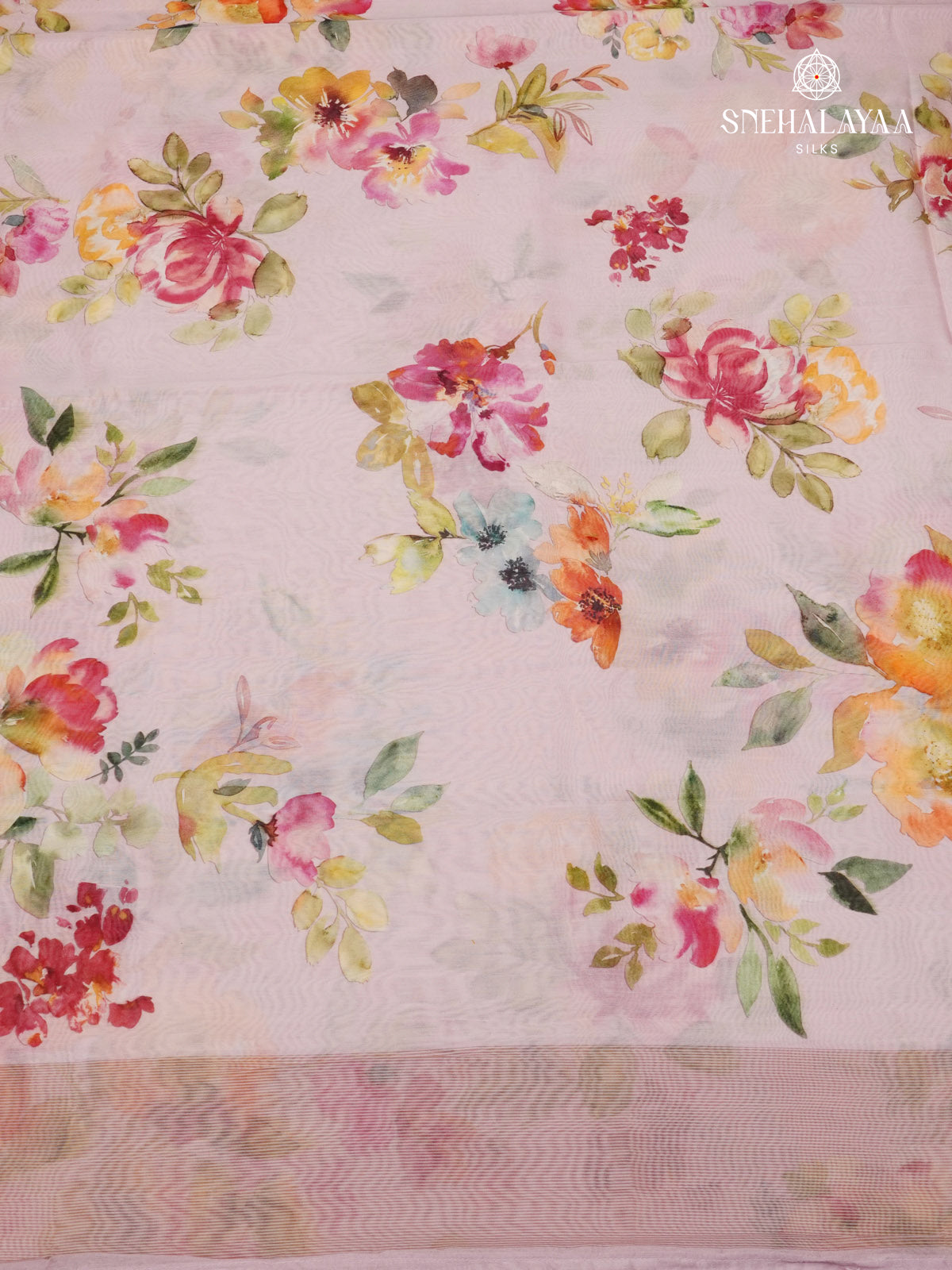 Pastel Pink Chanderi Saree