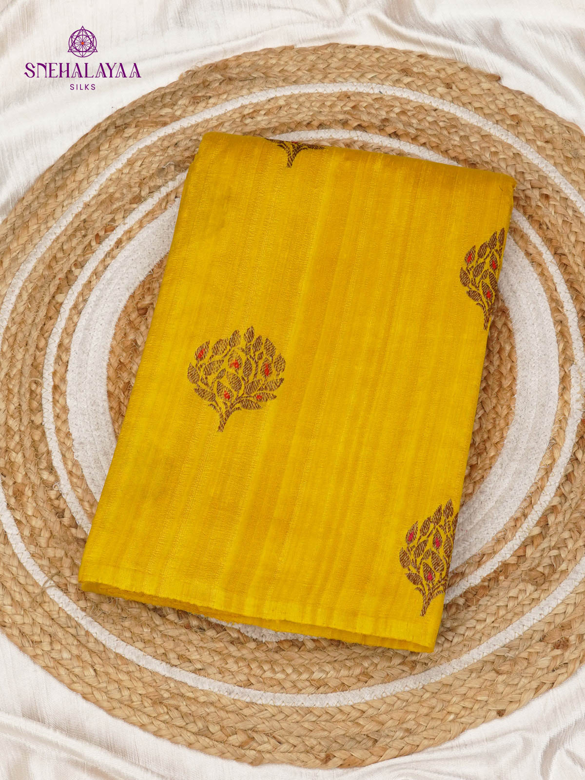 Yellow Banaras Raw Silk Saree