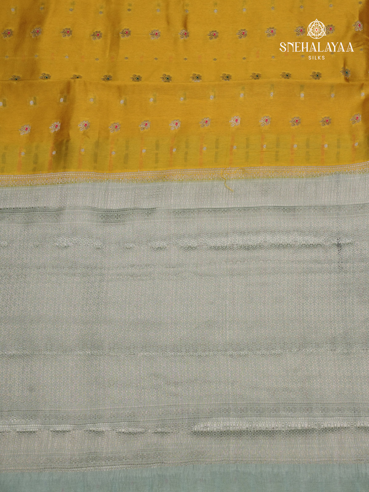 Mustard Yellow Banaras Dupion Silk Saree