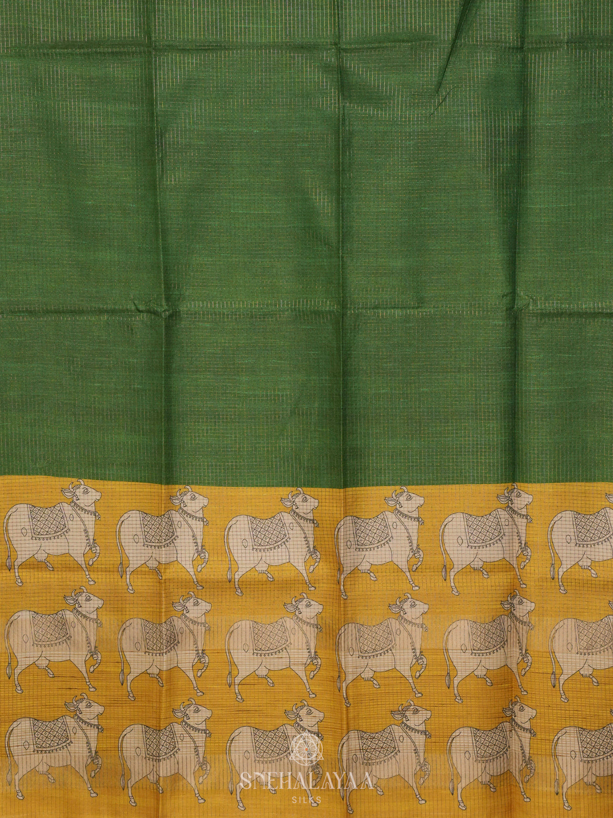 Emerald Green Tussar Saree
