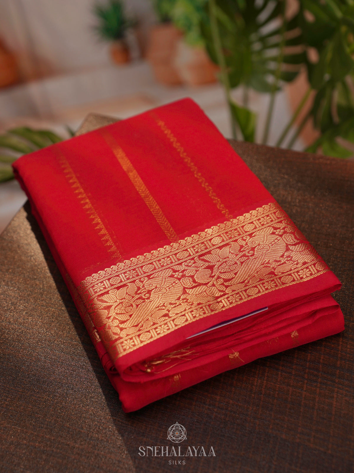 Red Kanchi Cotton Saree