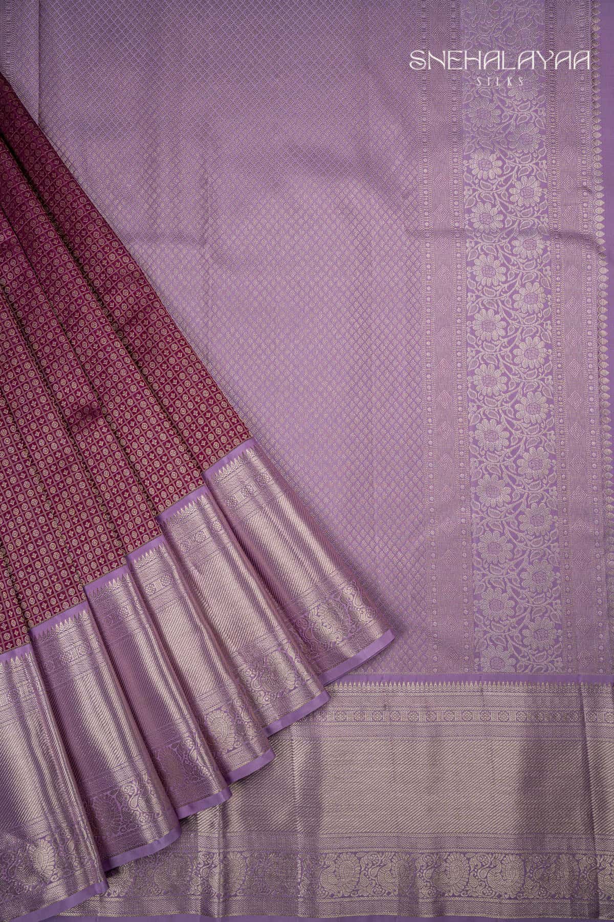 Dark Purple Kancheevaram Wedding Silk Saree
