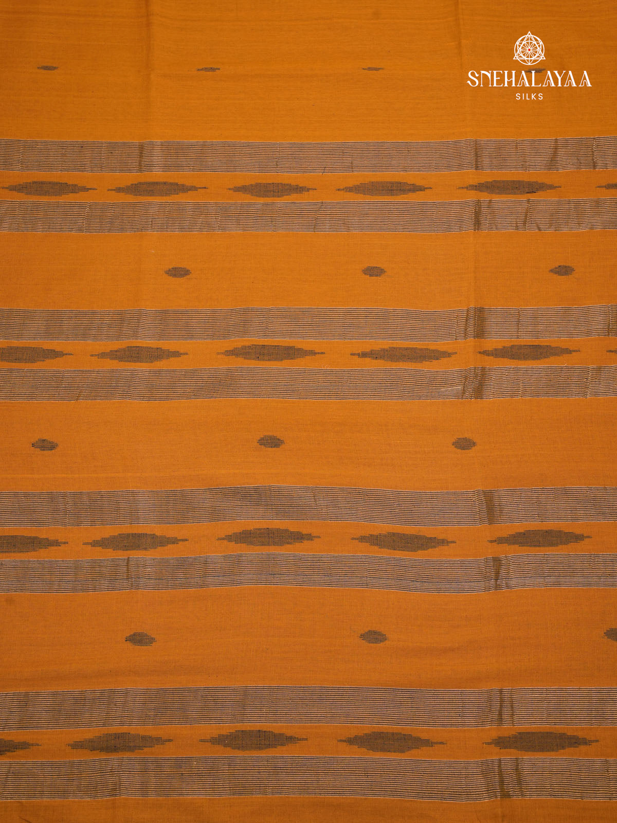 Orange Khadi Cotton Saree