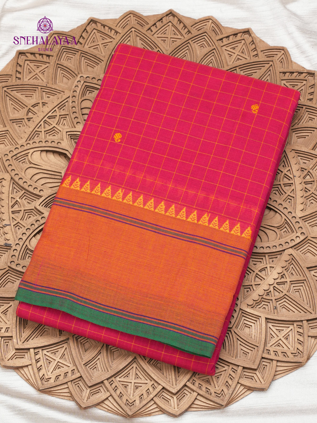 Rani Pink Chettinad Cotton Saree