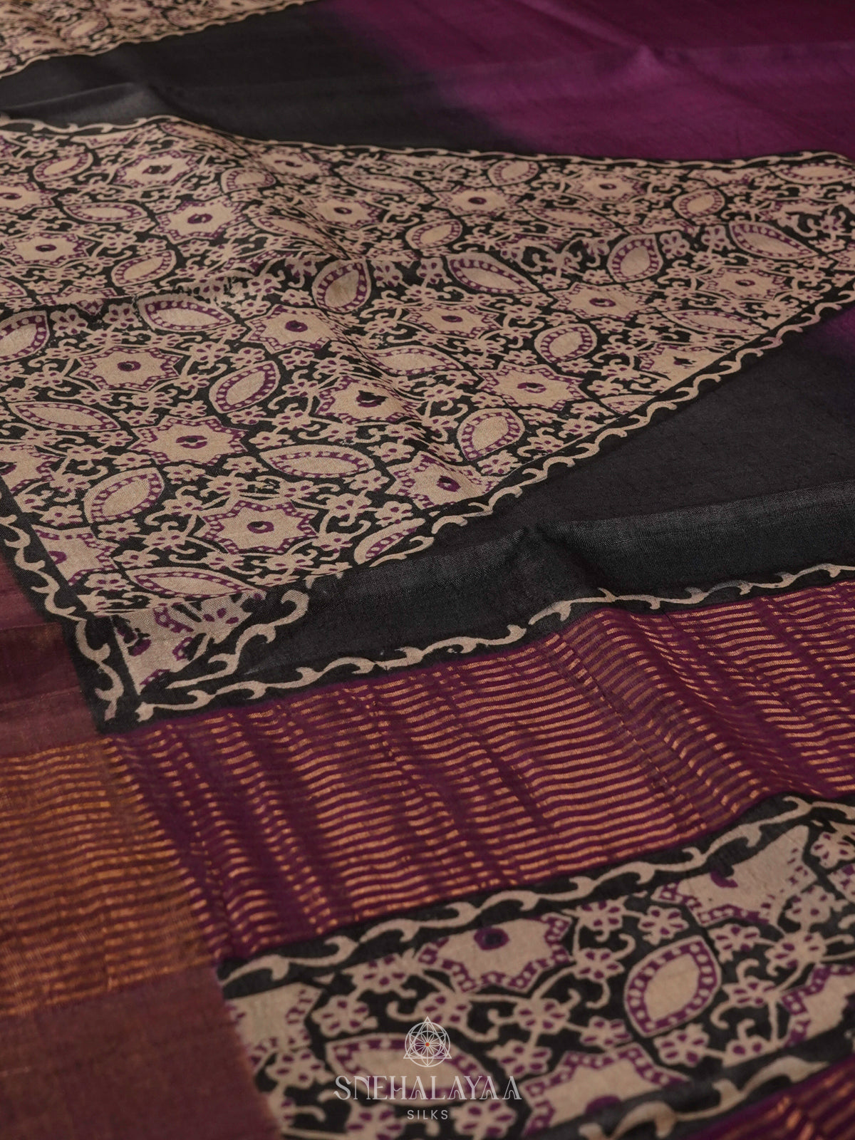 Purple Tussar Saree