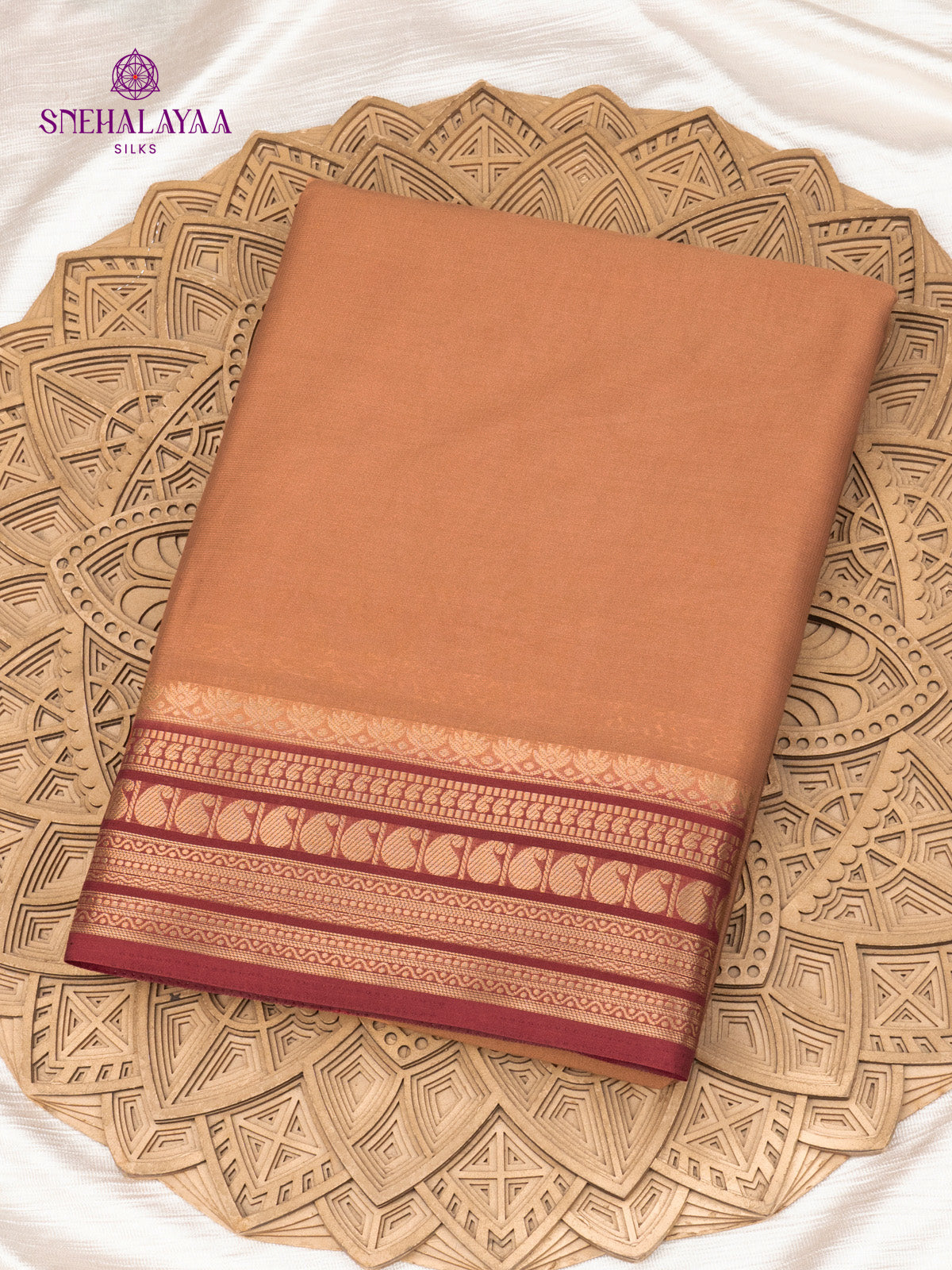 Brown Mysore Silk Saree