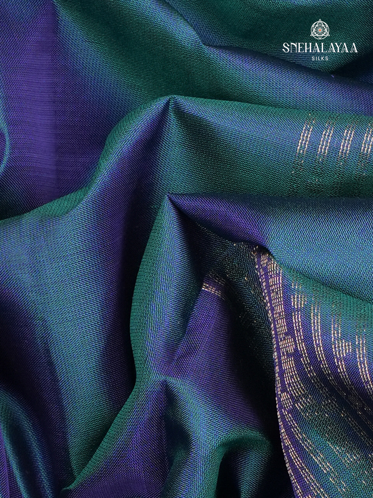 Peacock Blue Kanjivaram Silk Saree
