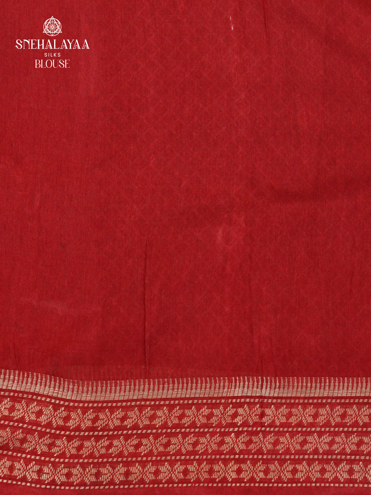Off-White Kalamkari Saree with Red Woven Border