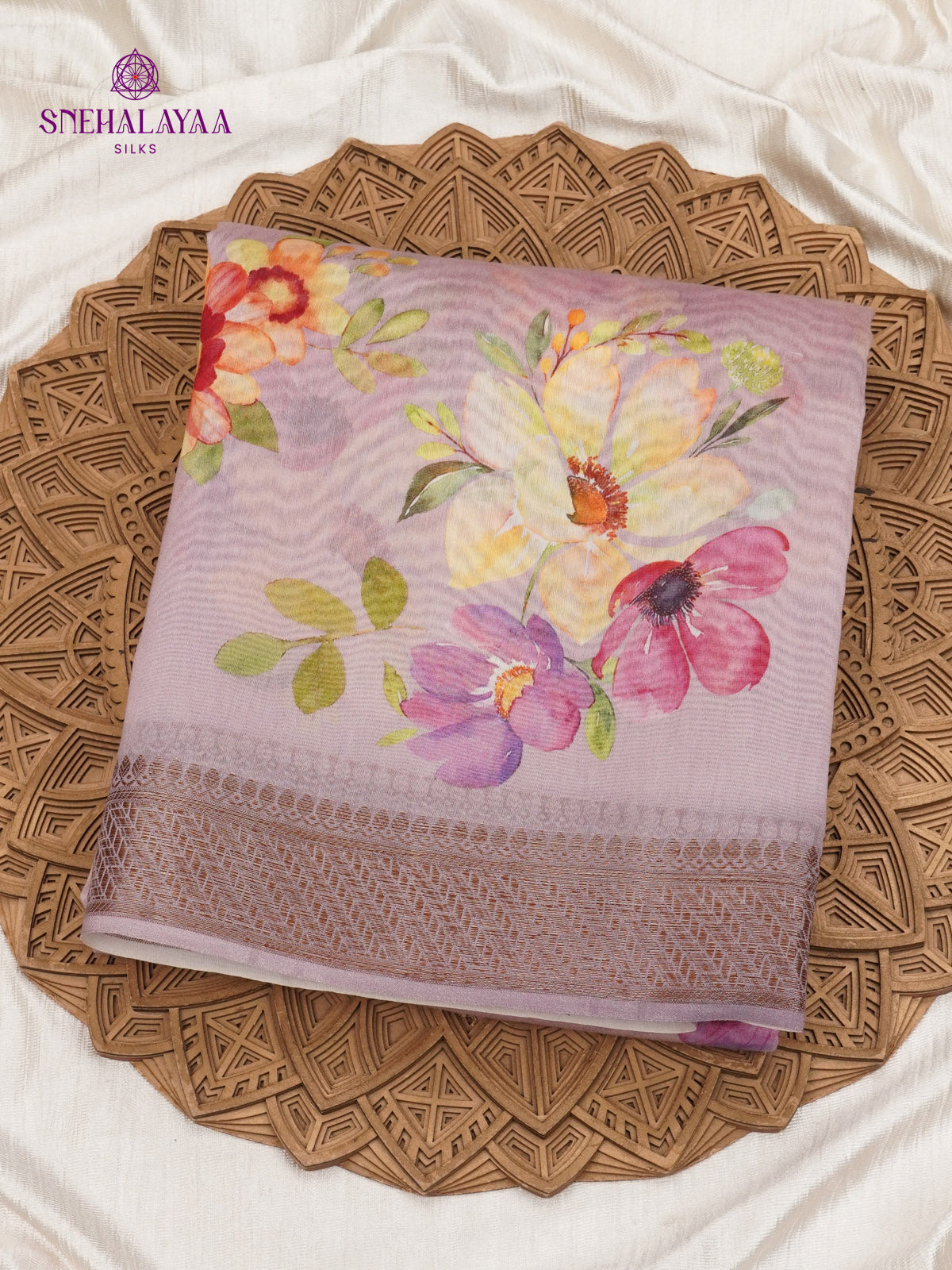 Lavender Chanderi Saree