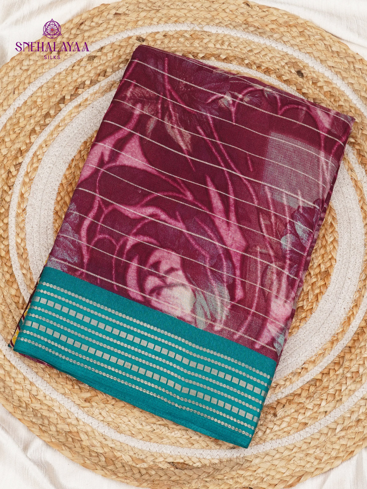 Wine Red Dola Silk Saree