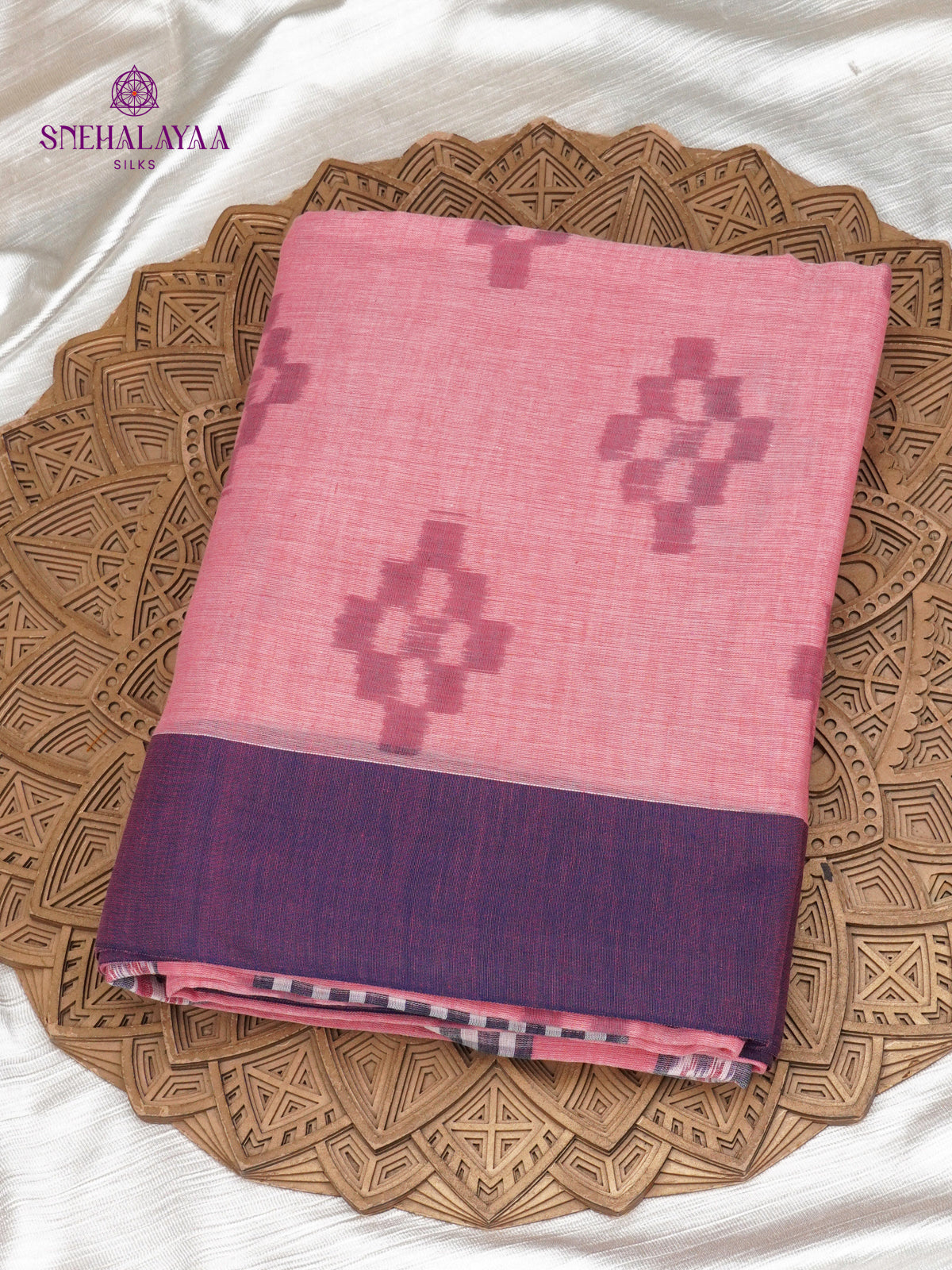 Pink Sambalpuri Cotton Saree