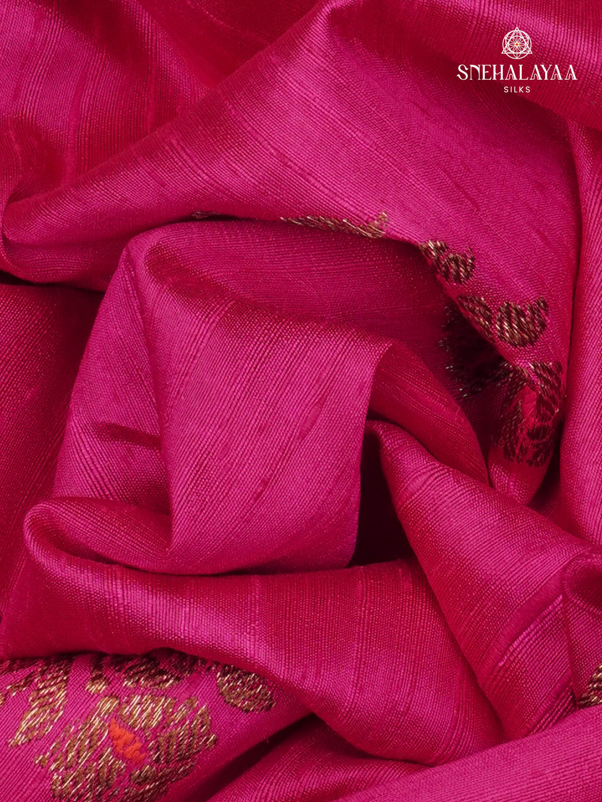 Rani Pink Banaras Raw Silk Saree