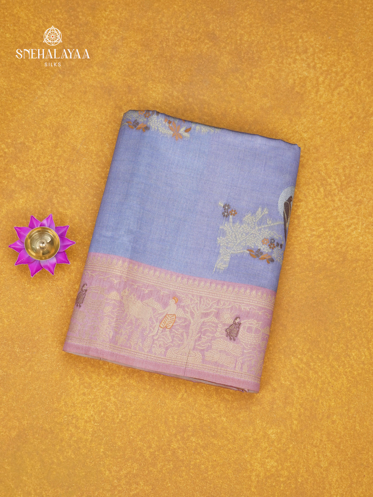 Pale Blue Jute Saree