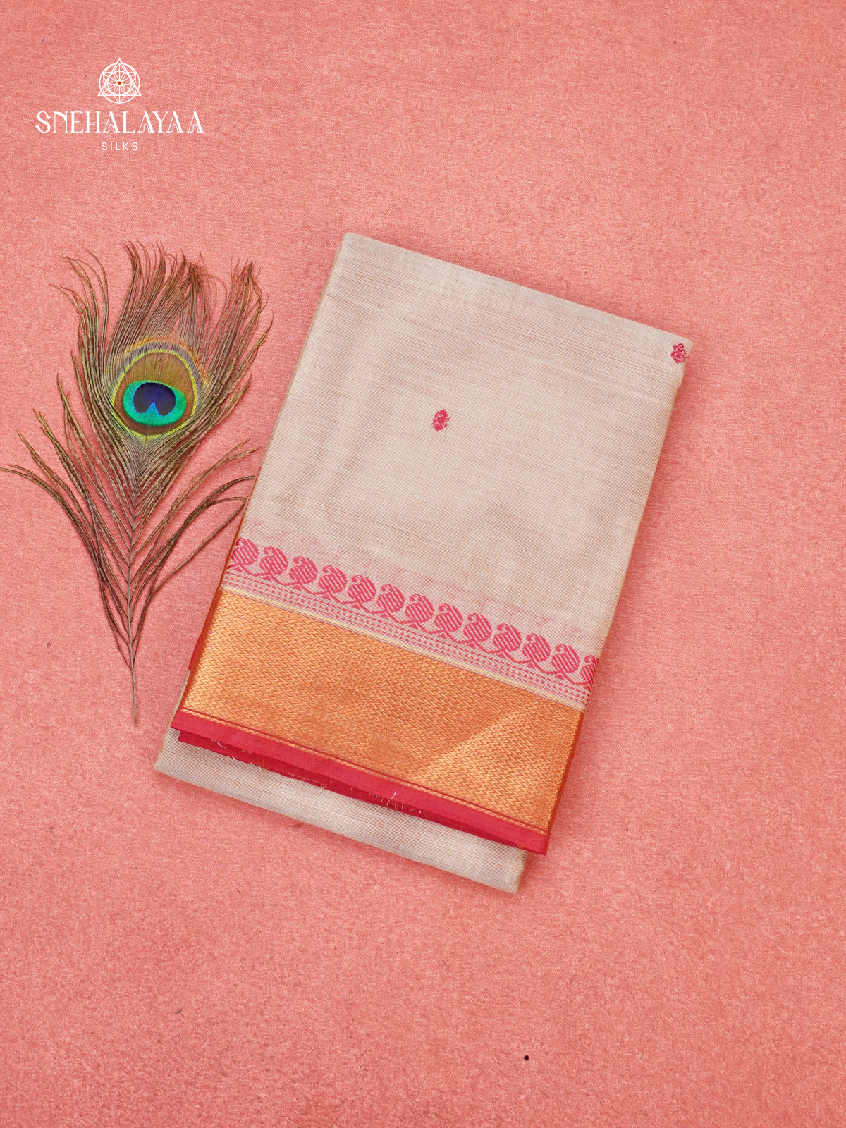 Beige Chettinad Cotton Saree