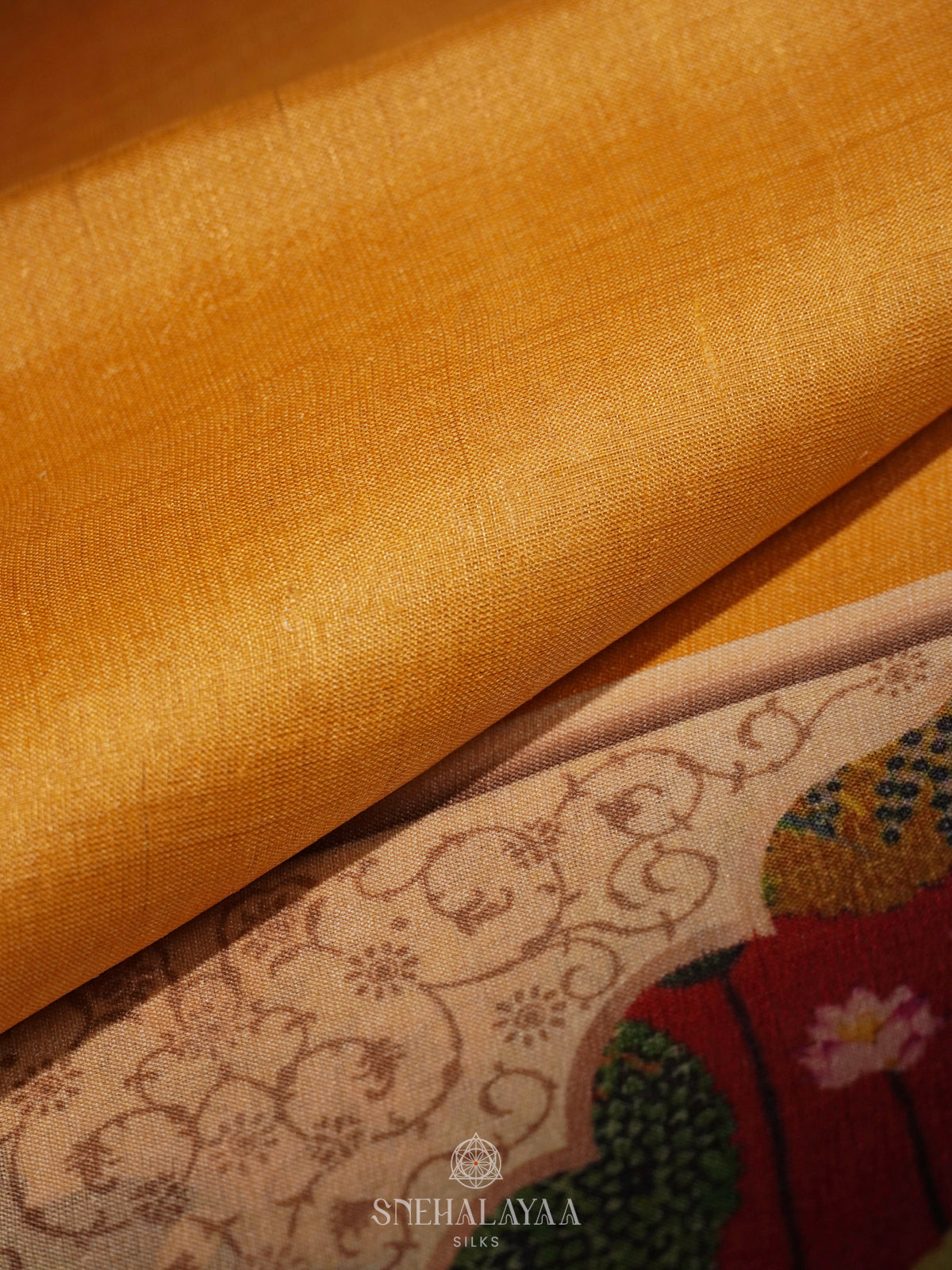 Yellow Tussar Saree