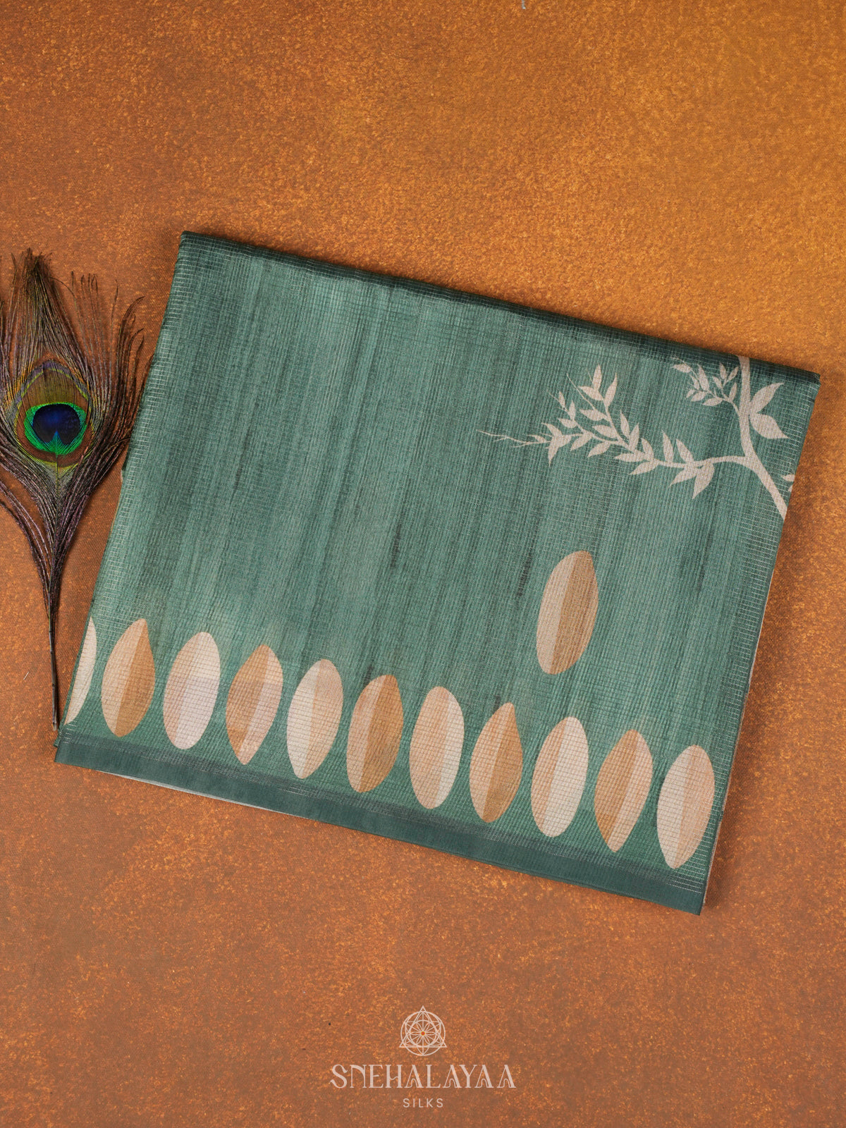 Sea Green Tussar Saree