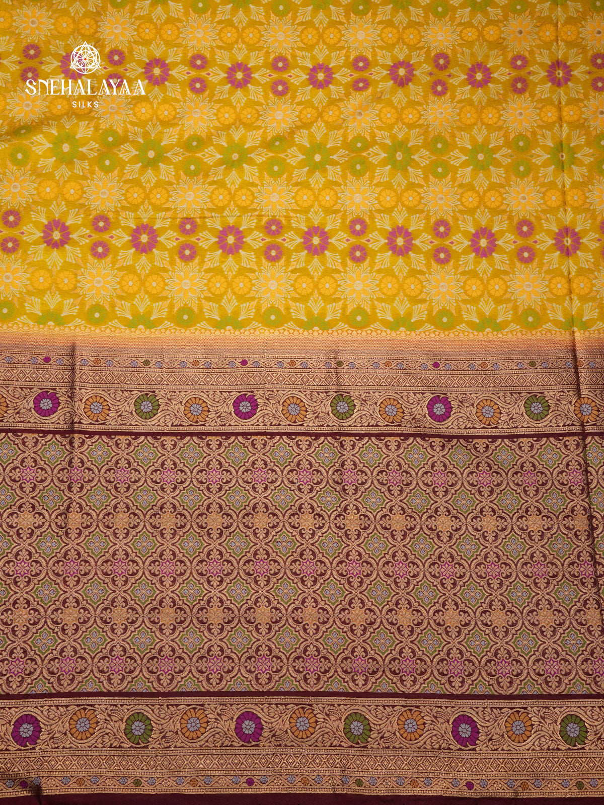 Mango Yellow Ikat Saree