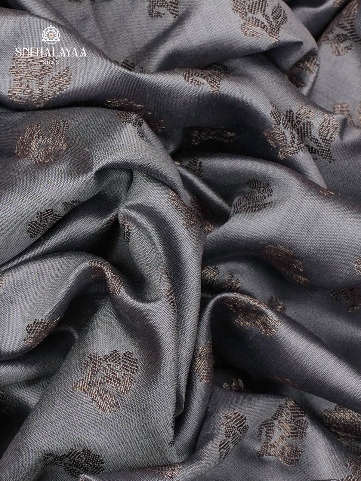Grey Banaras Chiniya Silk Saree