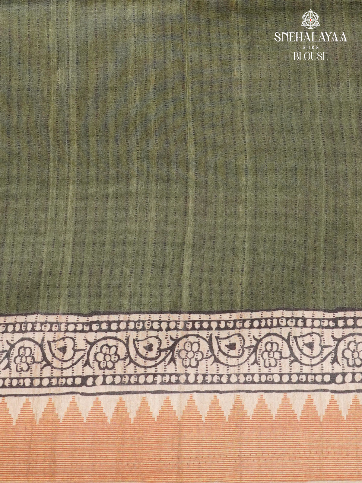 Olive Green Tussar Saree
