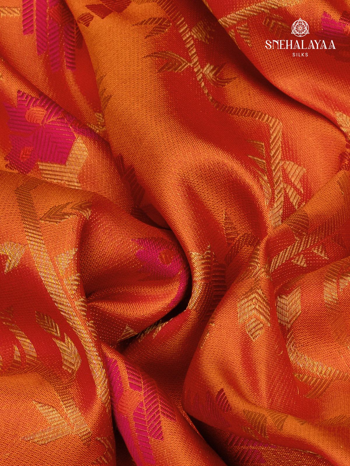 Orange Kanjivaram Silk Saree