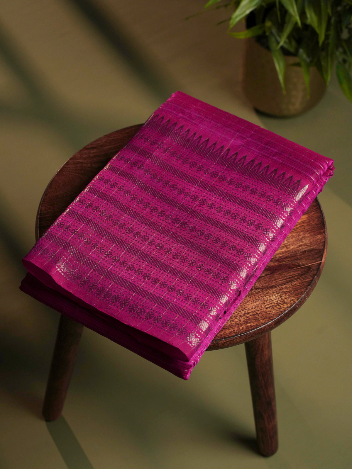 Rani Pink Mangalagiri Silk Cotton Saree