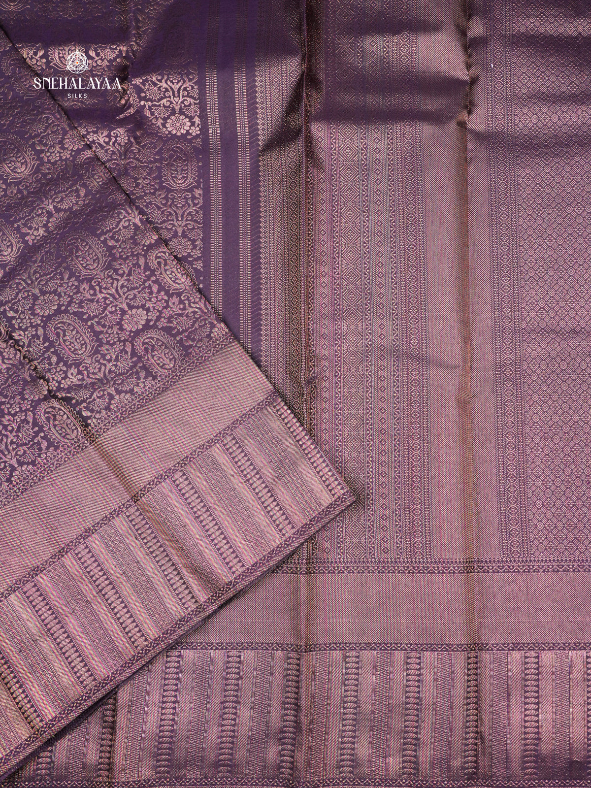 Wine Purple Kanjivaram Silk Saree