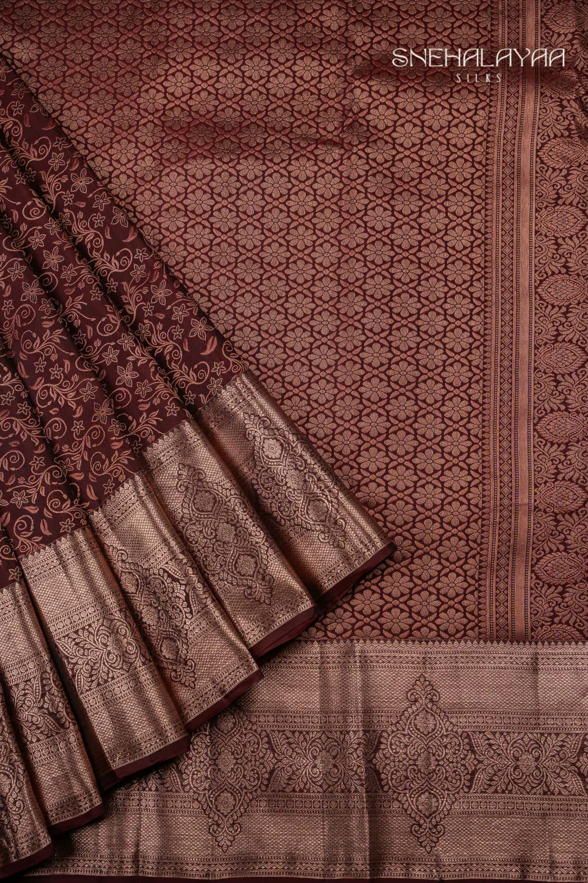 Maroon Kancheevaram Wedding Silk Saree