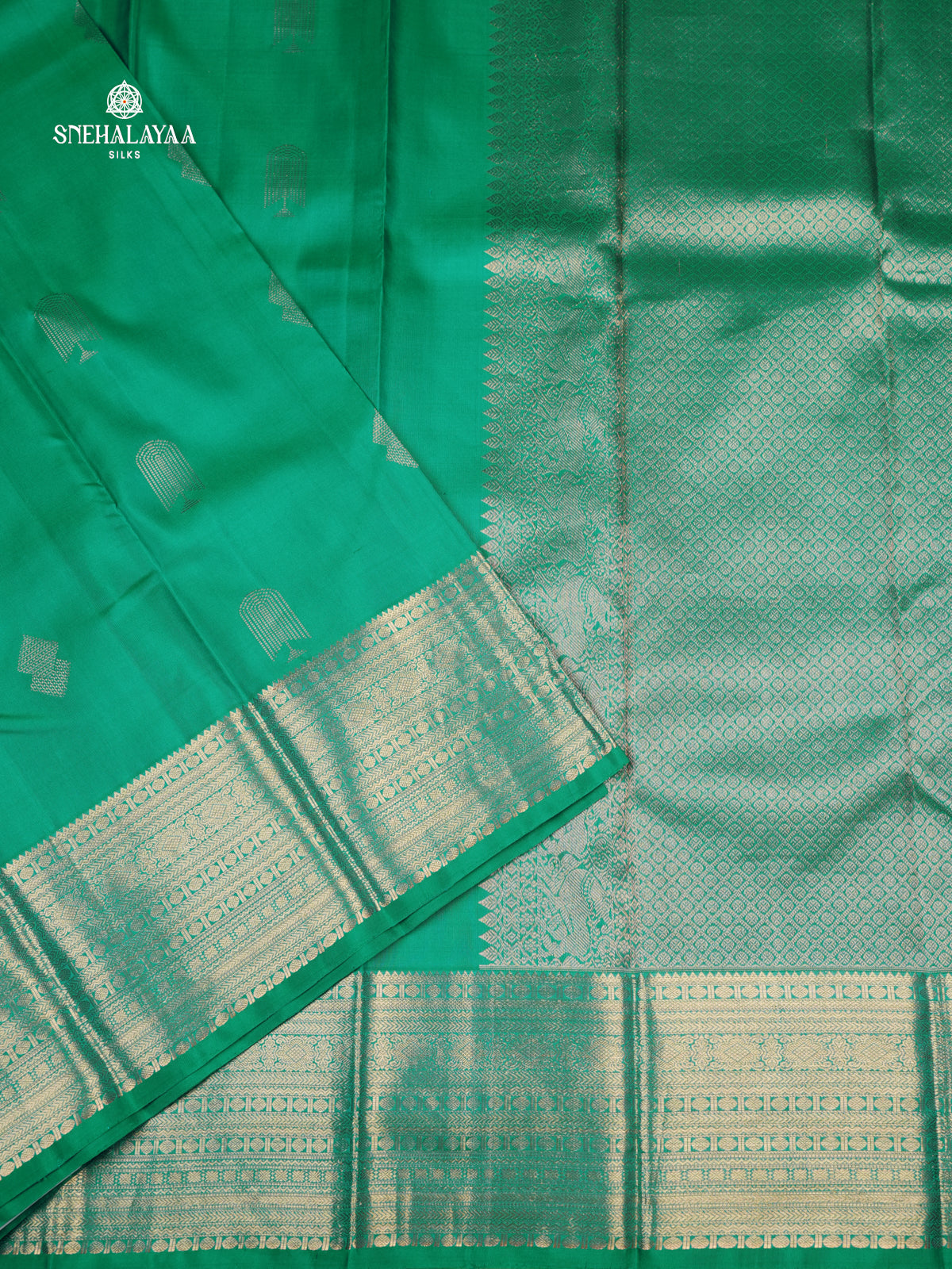 Teal Green Kanjivaram Silk Saree