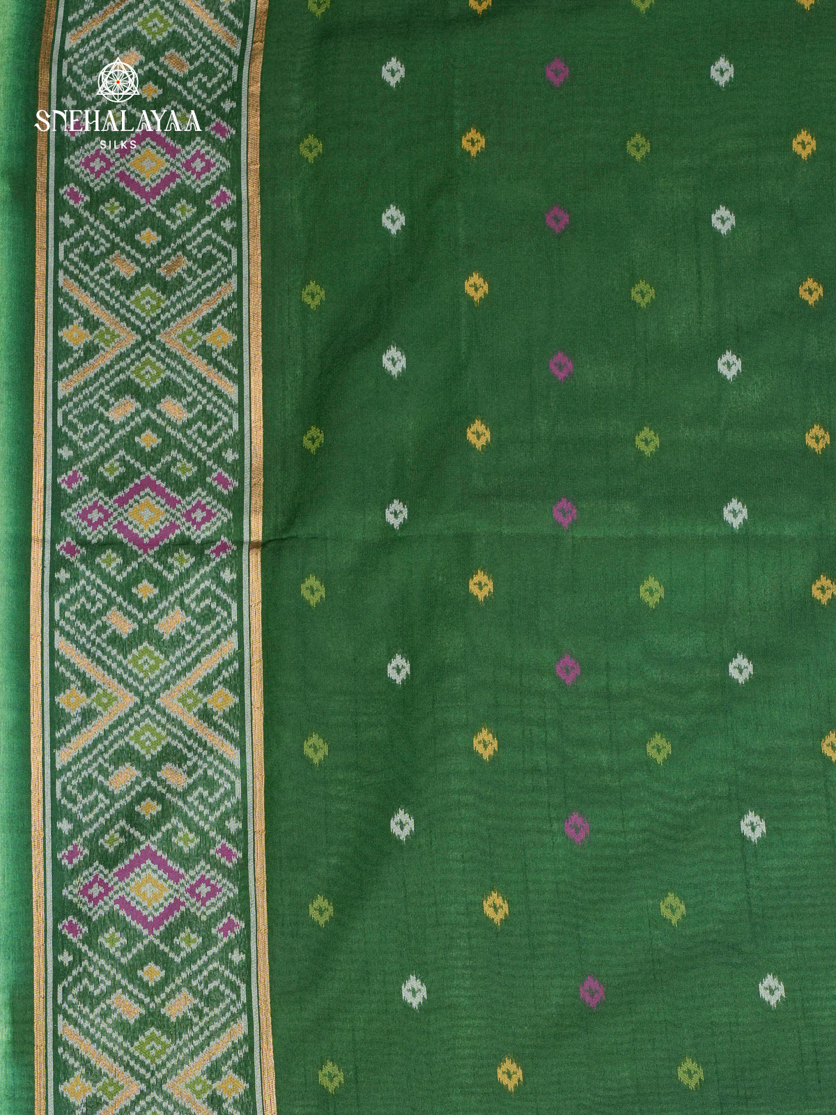 Teal Green Ikat Saree