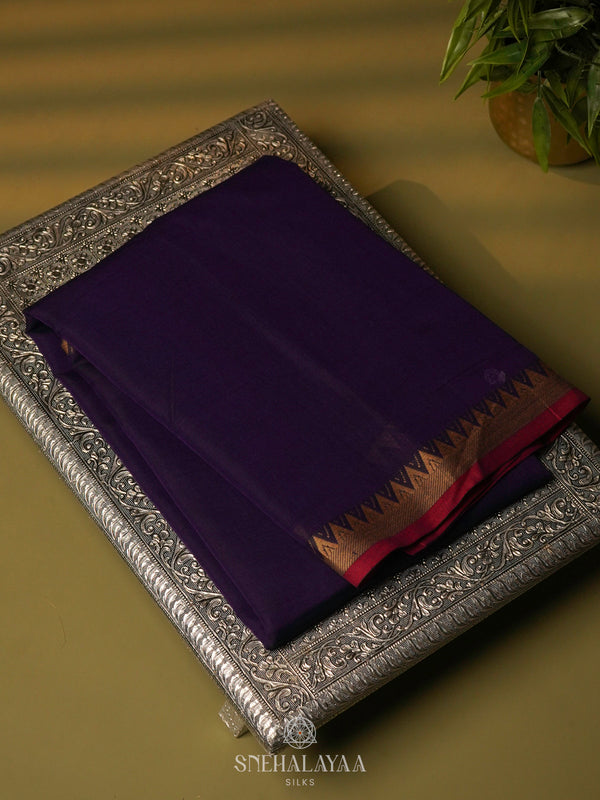 Blue Narayanpet Cotton Saree without Blouse