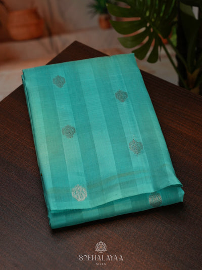 Blue Kanchi Linen Silk Saree
