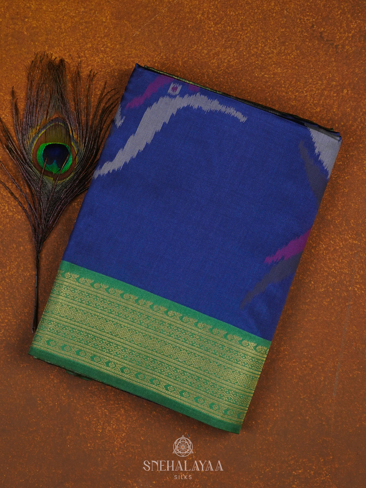 Royal Blue Jute Saree