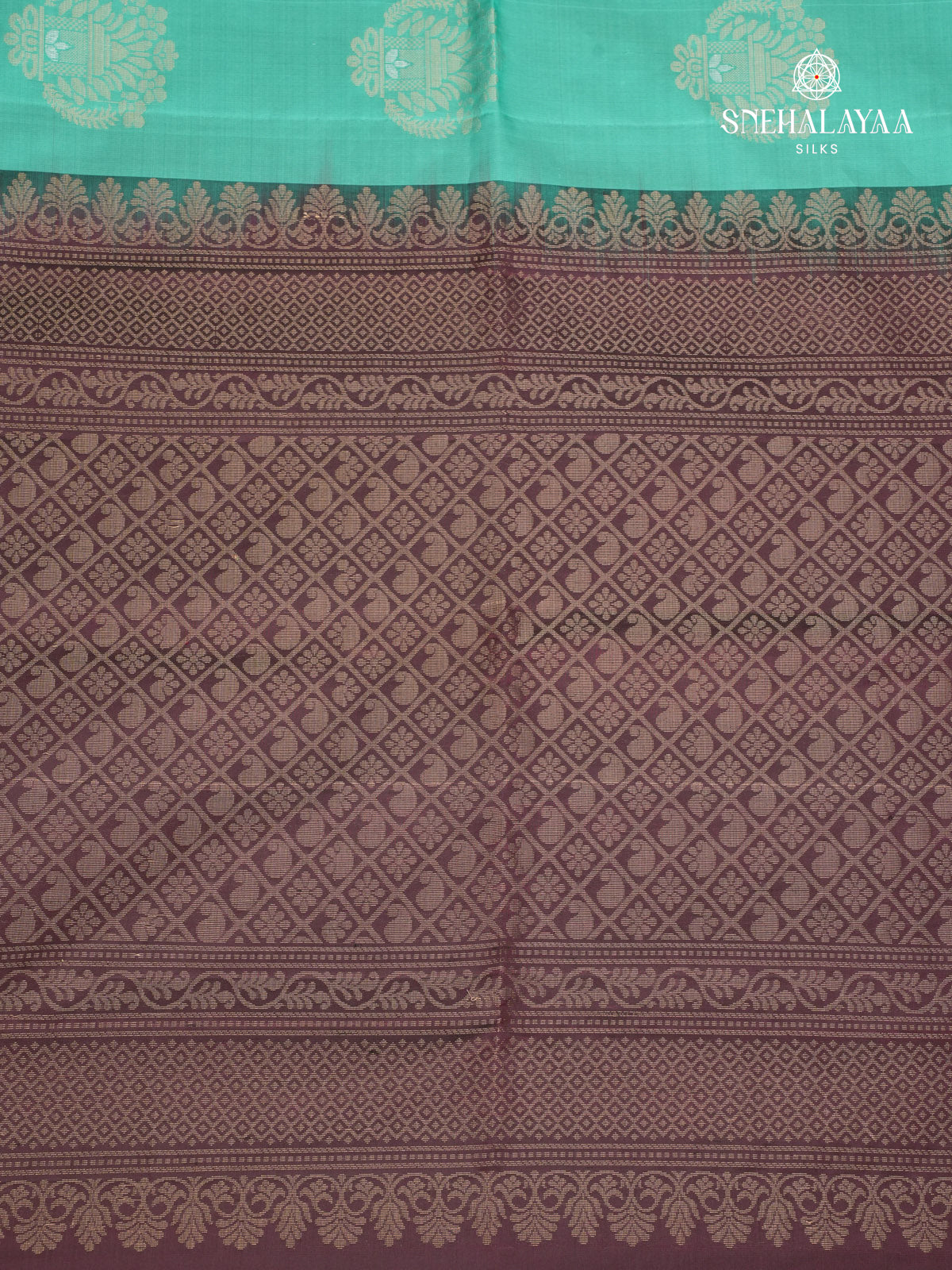 Teal Blue Kanjivaram Silk Saree