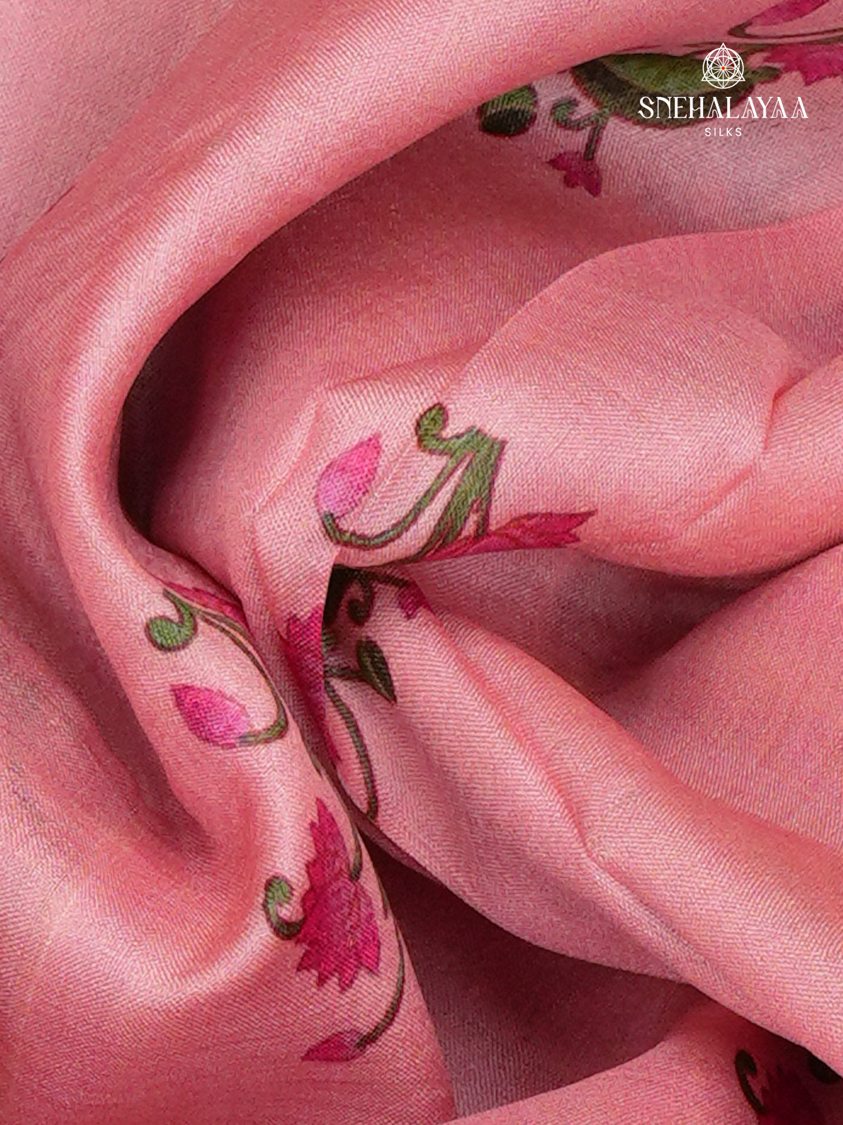 Pink Tussar Silk Saree