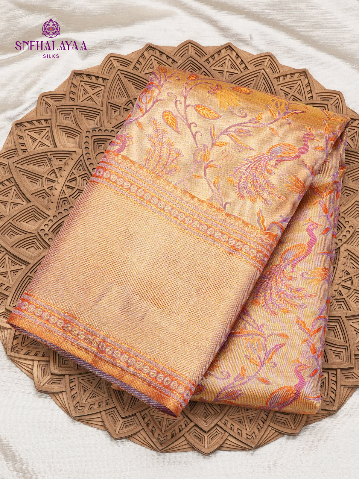 Golden Kanjivaram Tissue Saree