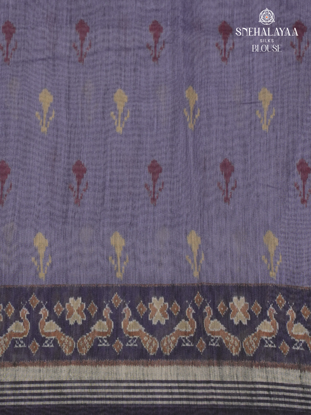 Pastel Blue Linen Embroidery Saree