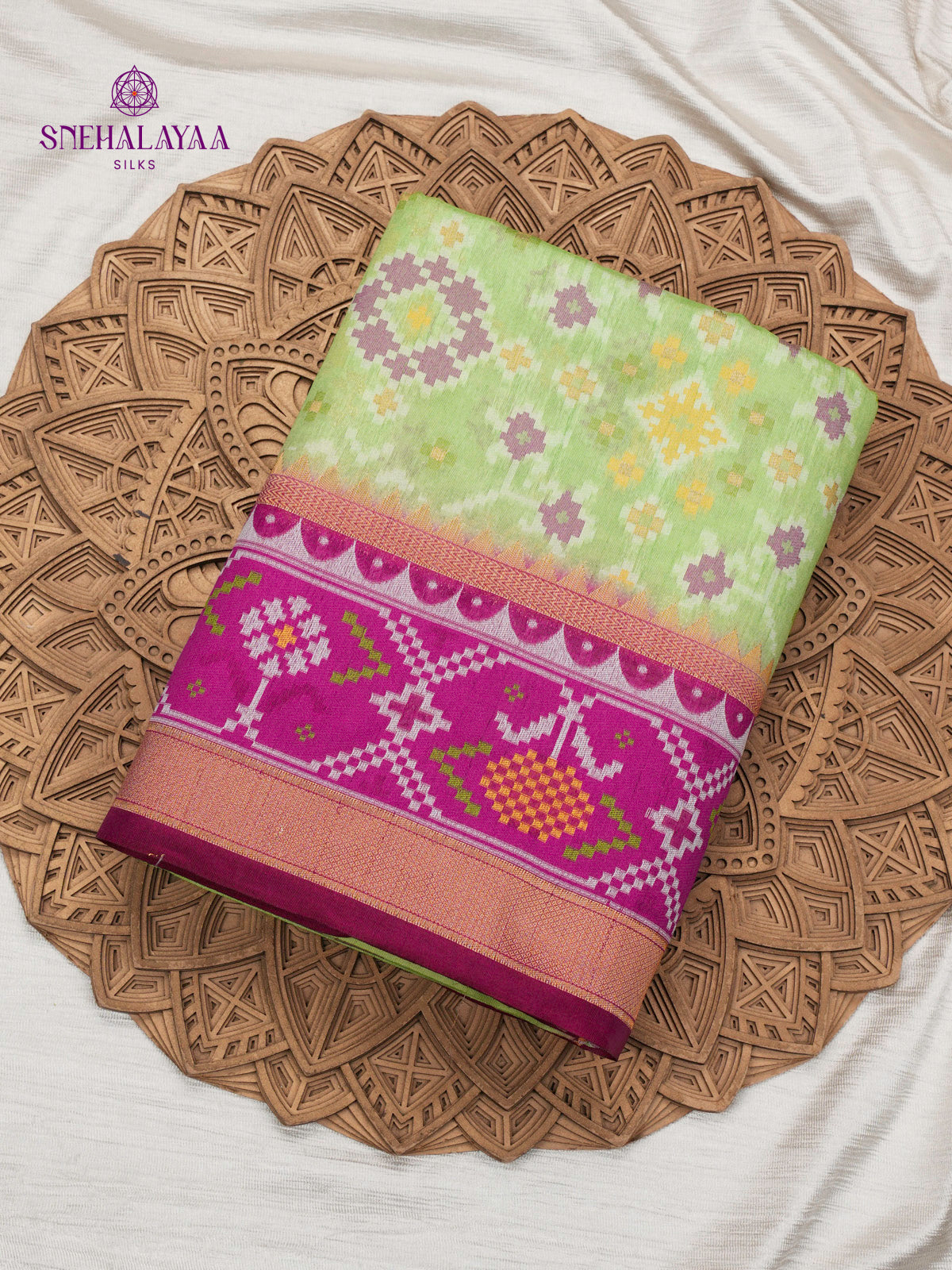 Teal Green Ikat Saree