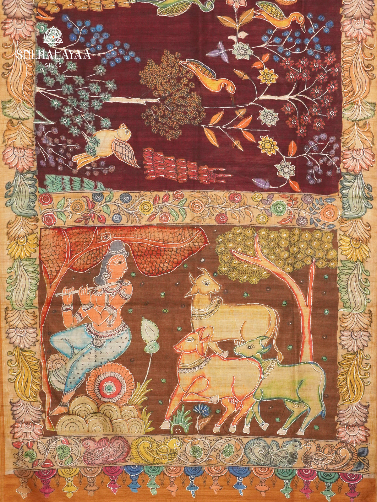 brown Munga Tussar Saree