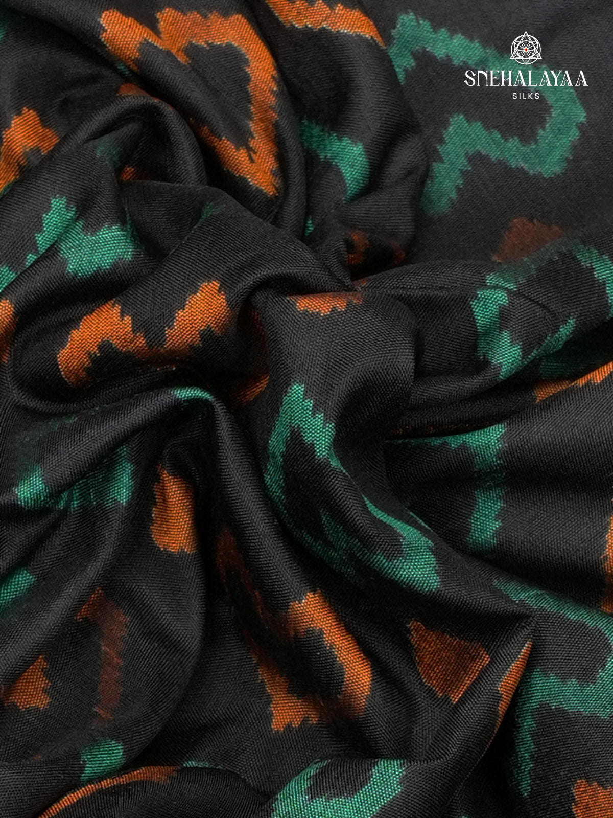 Forest Green Ikat Saree