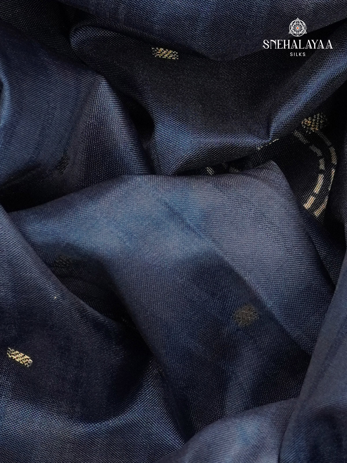 Teal Blue Floral Printed Tussar Saree