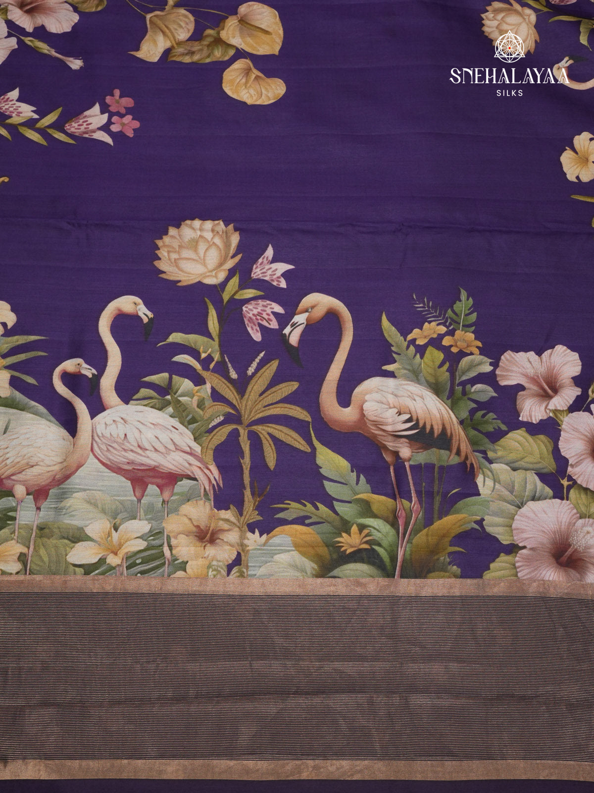 Purple Chiniya Silk Saree