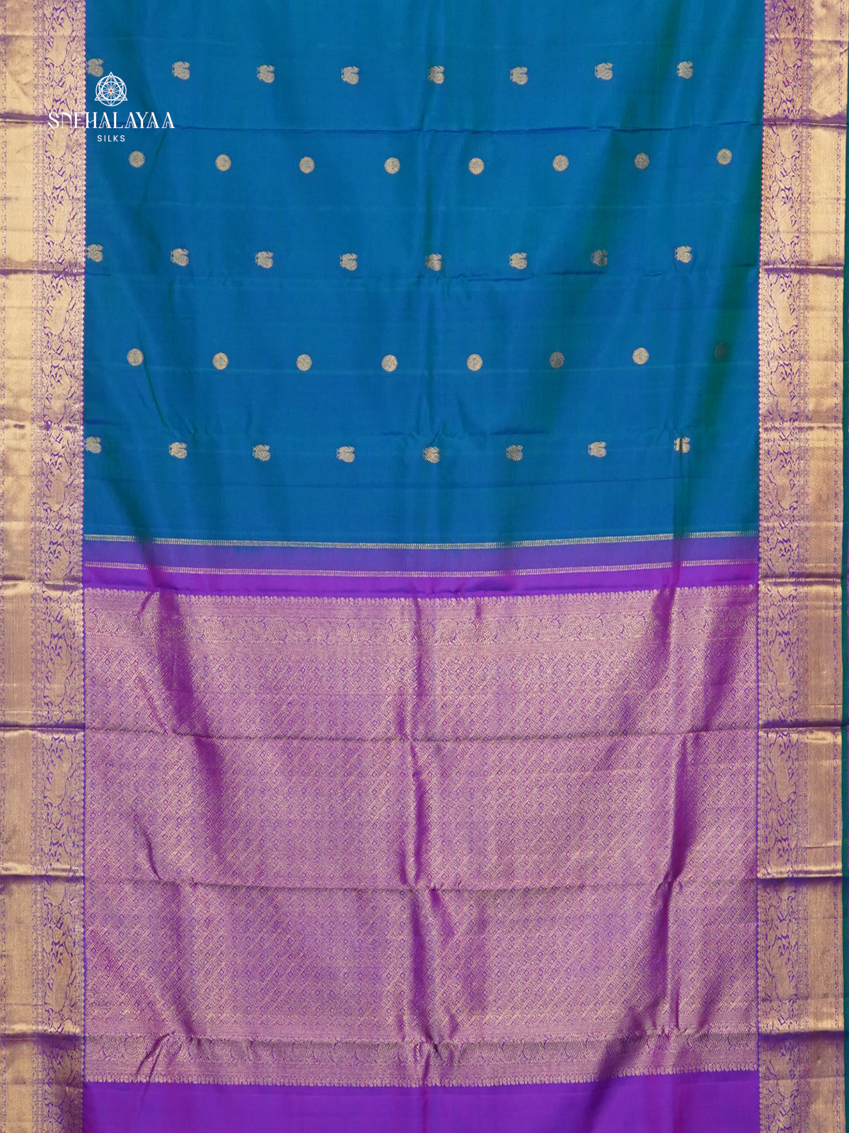 Peacock Blue Kanjivaram Silk Saree