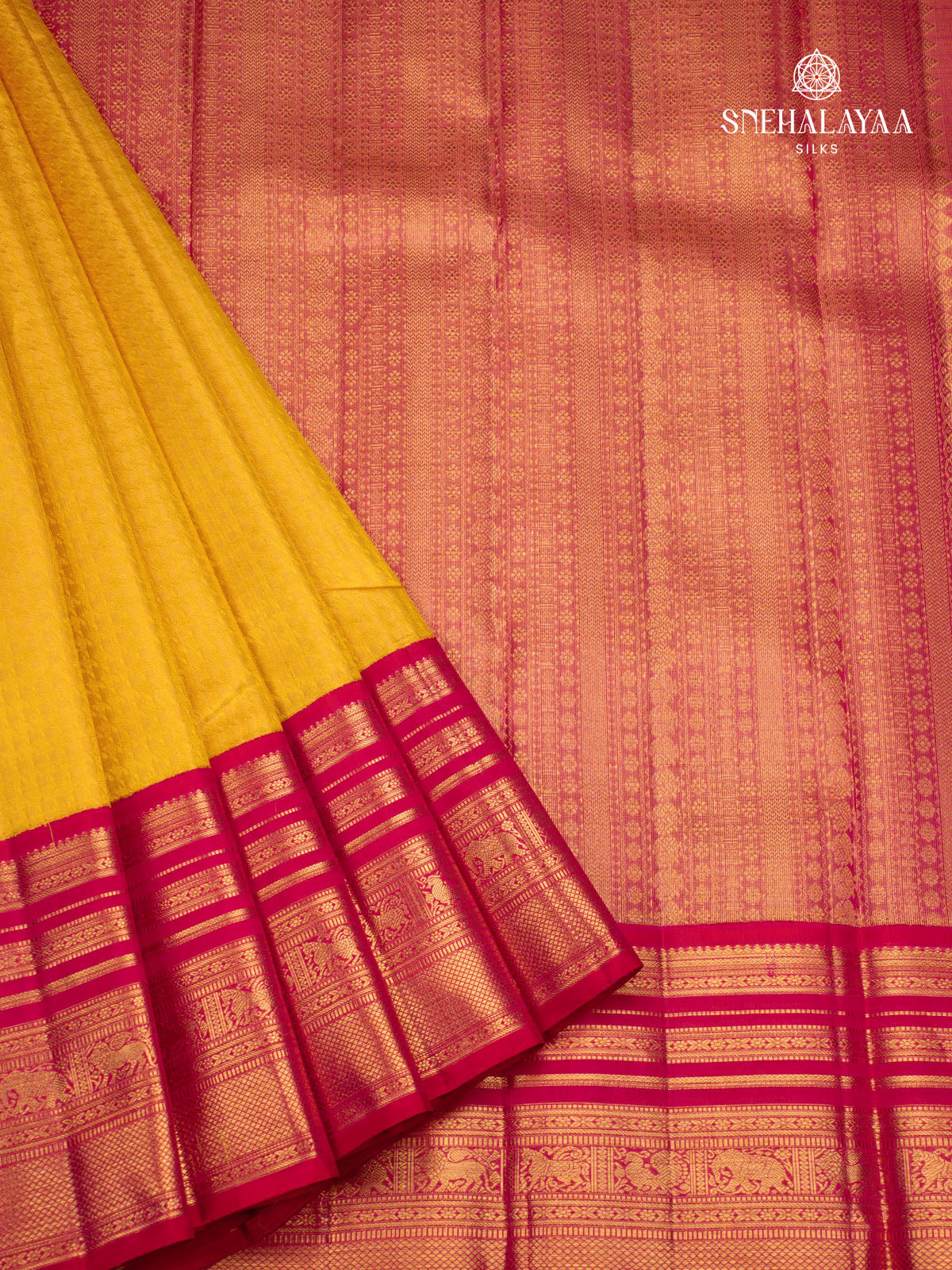 Yellow Kanjivaram Silk Saree